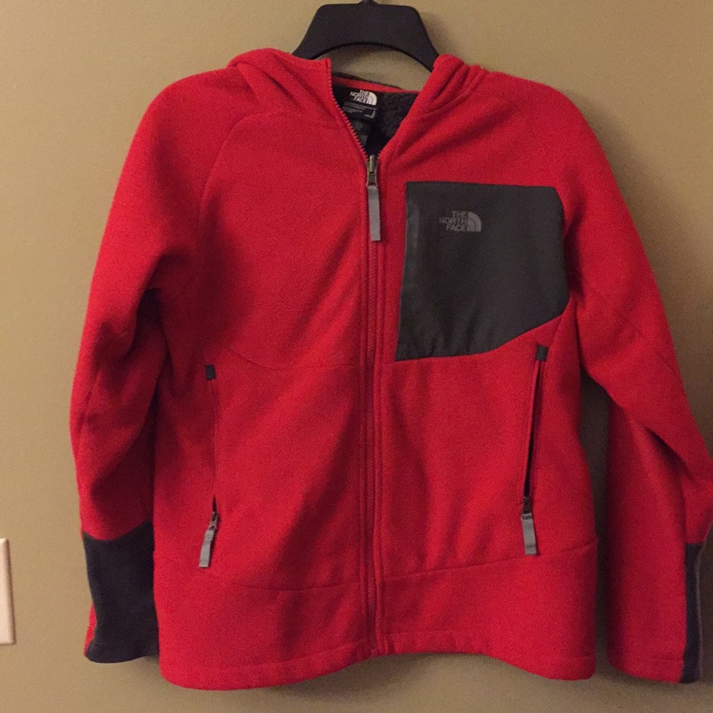 North Face Boys Fleece Jacket Red/Black 14/16 (L)